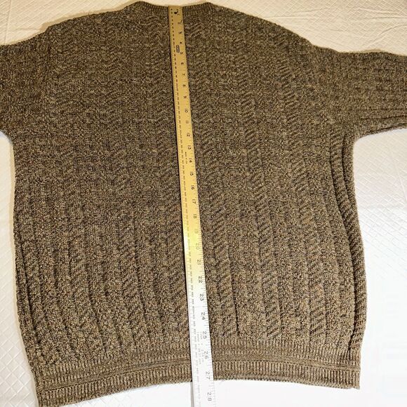 Vtg Bill Blass Crew Neck Knit Ribbed Sweater Mens Size XL Brown USA Made Grandpa - Picture 6 of 9